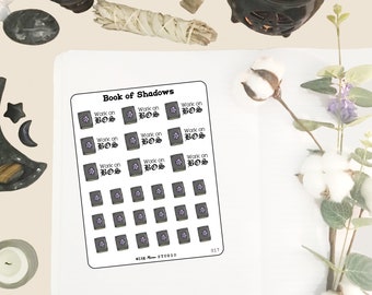 Book of Shadows (BOS) Planner Stickers,  Deco stickers for Journals, Hand Drawn