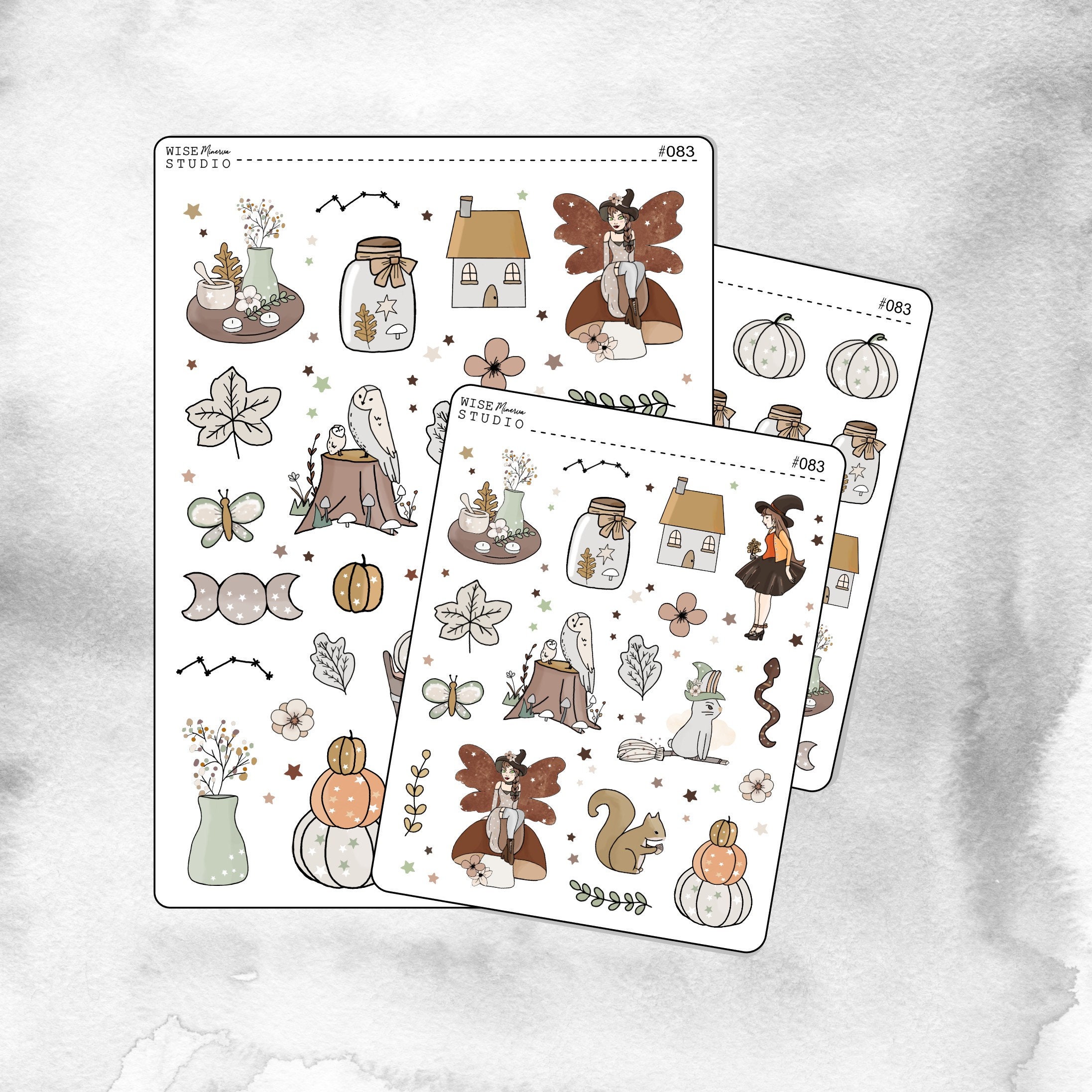 Enchanted Fall Planner Stickers|  Deco stickers for Journals| Hand dr…