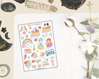 Love is Love Planner Stickers,  Deco stickers for Journals, Hand Drawn