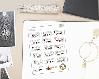 Countdown to Sabbats Planner Stickers, Pagan Journal Stickers, Wicca Stickers
