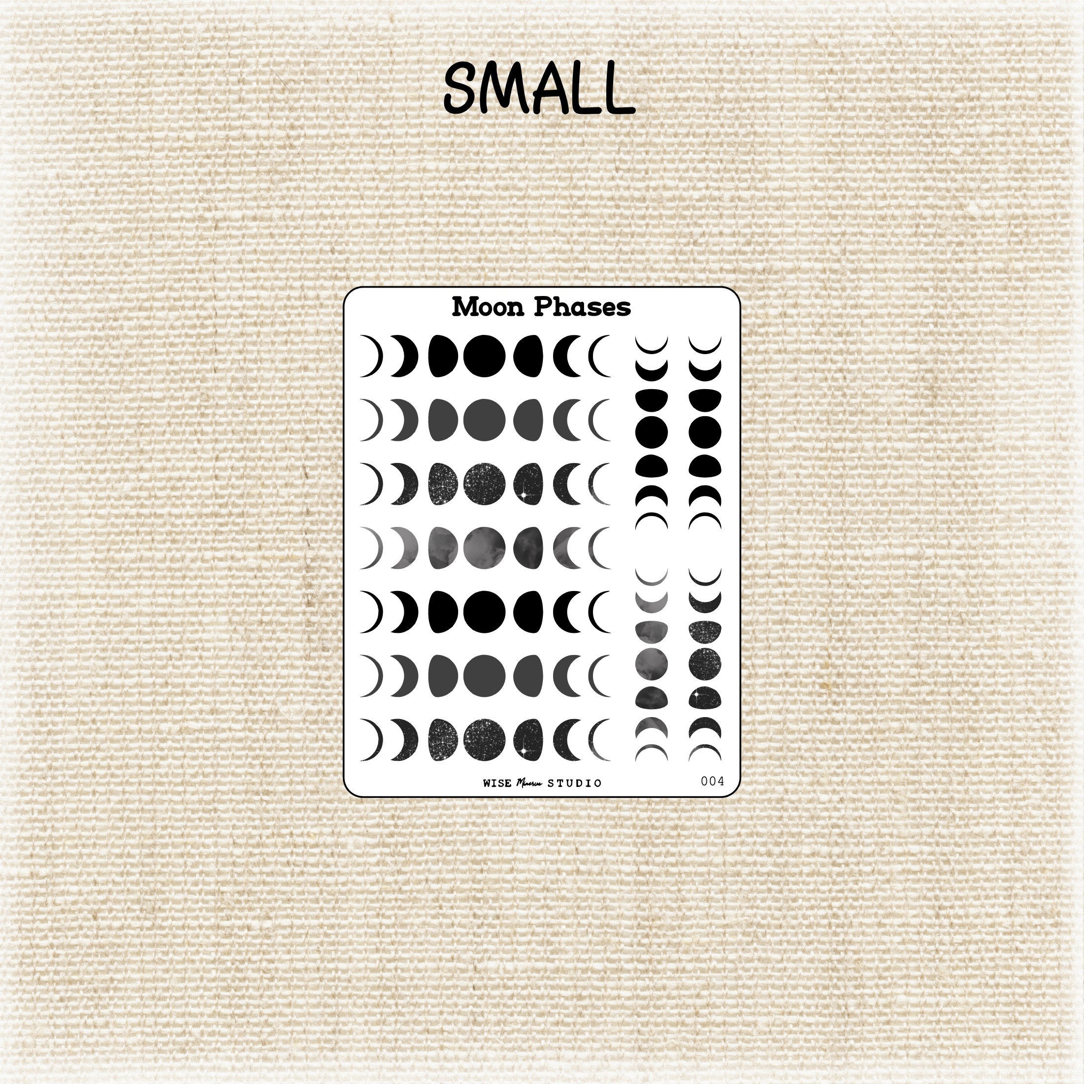 Moon Phases Planner Stickers, Deco Stickers for Journals, Hand Drawn - Etsy