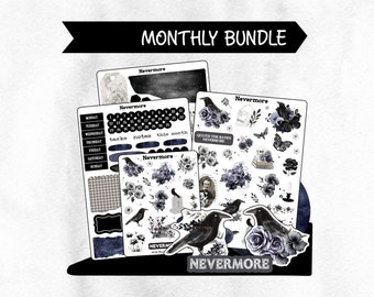 Nevermore BUNDLE - Journal Stickers, Journal Kit, Hand Drawn Exclusive