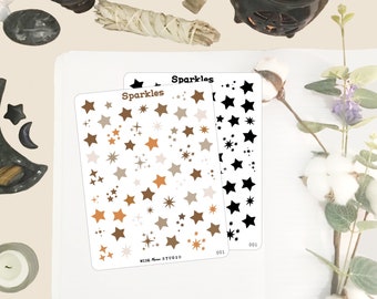 Sparkles Planner Stickers,  Deco stickers for Journals, Hand Drawn