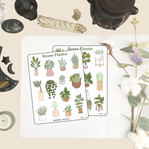 House Plants Planner Stickers,  Deco stickers for Journals