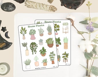 House Plants Planner Stickers,  Deco stickers for Journals