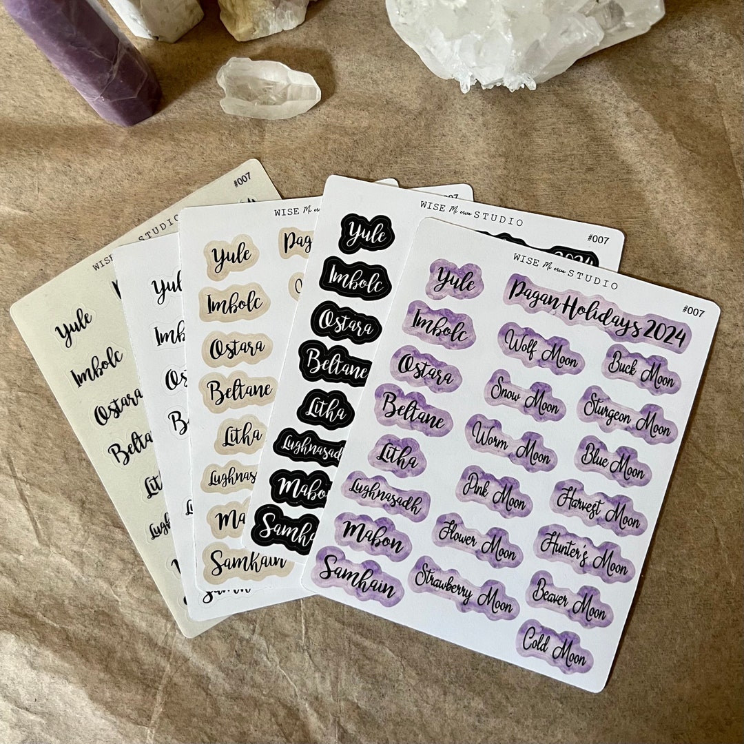 2024 Pagan Holidays Script Planner Stickers Journal Stickers Etsy 日本