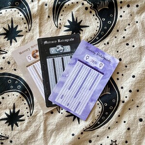 2026 Mercury Retrogrades Calendar, Planner Stickers, Journal Stickers