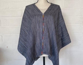 Over cloth, sustainable fashion, gray top, Loom woven, handmade cloth