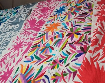 Hand Embroidered Otomi Table Runner: Mexican Folk Art Decor