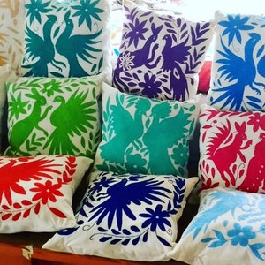 Vibrant Otomi Mexican Pillow Cover for a Summer-Inspired Home