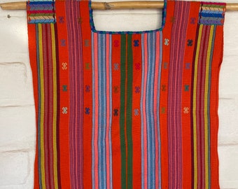 Handmade Embroidered Mexican Blouse: Loom Woven Cotton Huipil