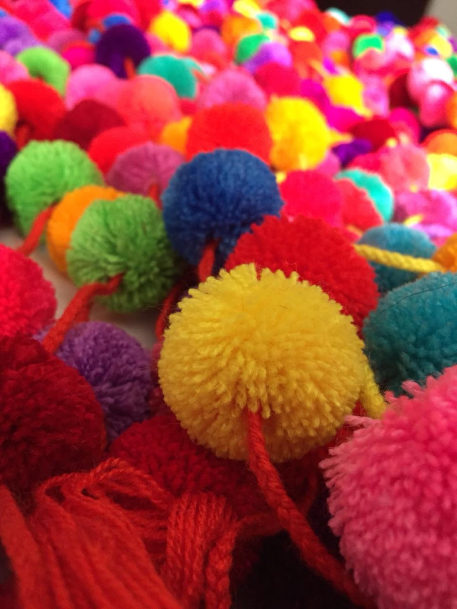Pom pom Garland / Pompoms / Mexican Handmade pom poms / Etsy