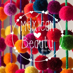 Mexican Pompom Garland, Pompom Garland, 5FT Pompom Garlands with Tassels, Rainbow classroom decor, Mexican Home Decor, Mexican Party image 4