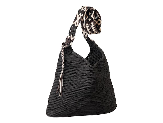 Black Hand Bag, Crochet Bag Handmade, Black Crochet Bag, Macramé