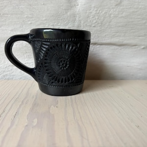Artisan Carved Barro Negro Mug | Unique Mexican Gift Idea, price for one piece