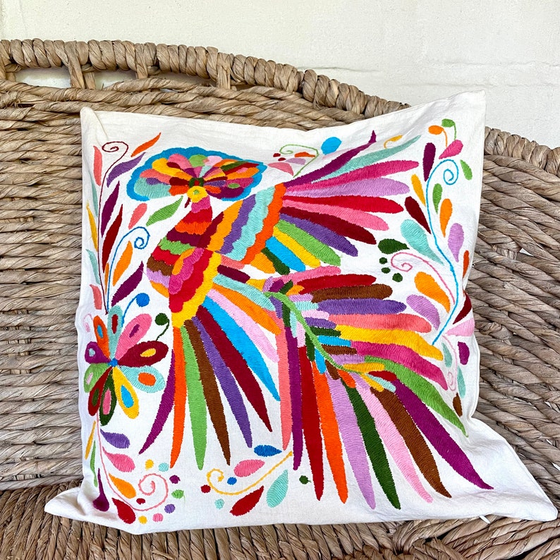 Rainbow Otomi Pillow Cover Otomi Pillow Cover Embroidered Etsy