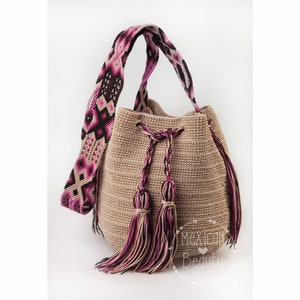 Crochet bag, Bucket Handbag with tassels, Cross body bag , Many Colors, Morral