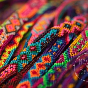Macrame Friendship Bracelets: Set of 50, Handwoven Rainbow Party Favors
