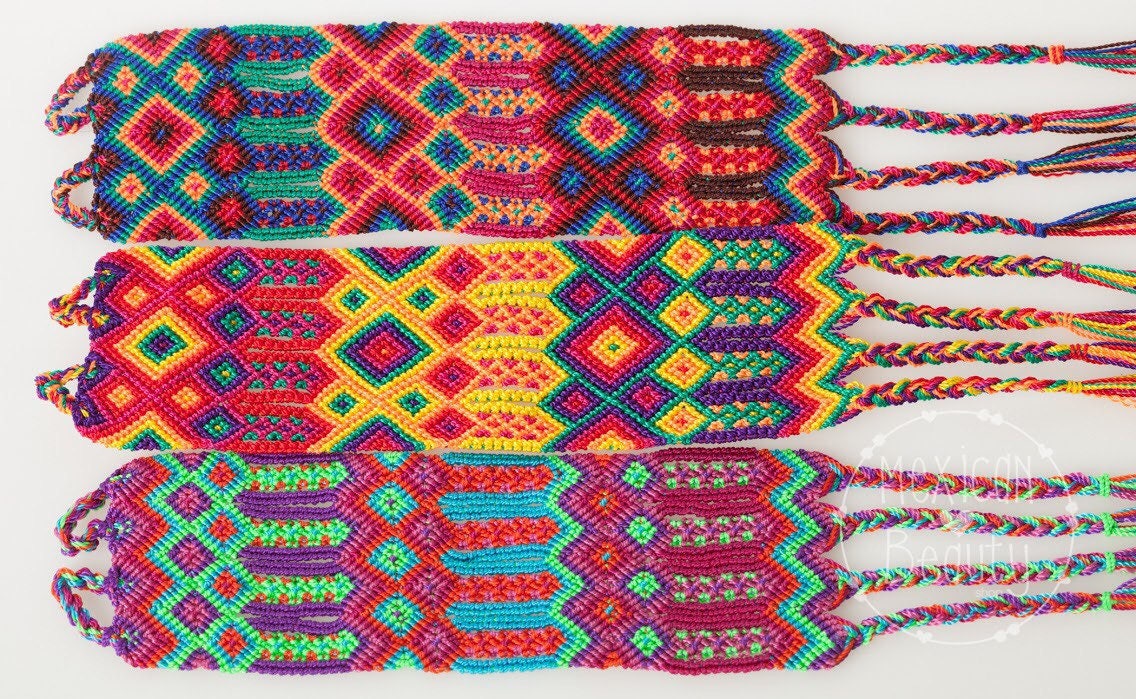 Set of 100, Mexican Friendship Bracelet, Macrame Bracelet, Handmade Friendship  Bracelets, Party Favors, Rainbow Bracelets 