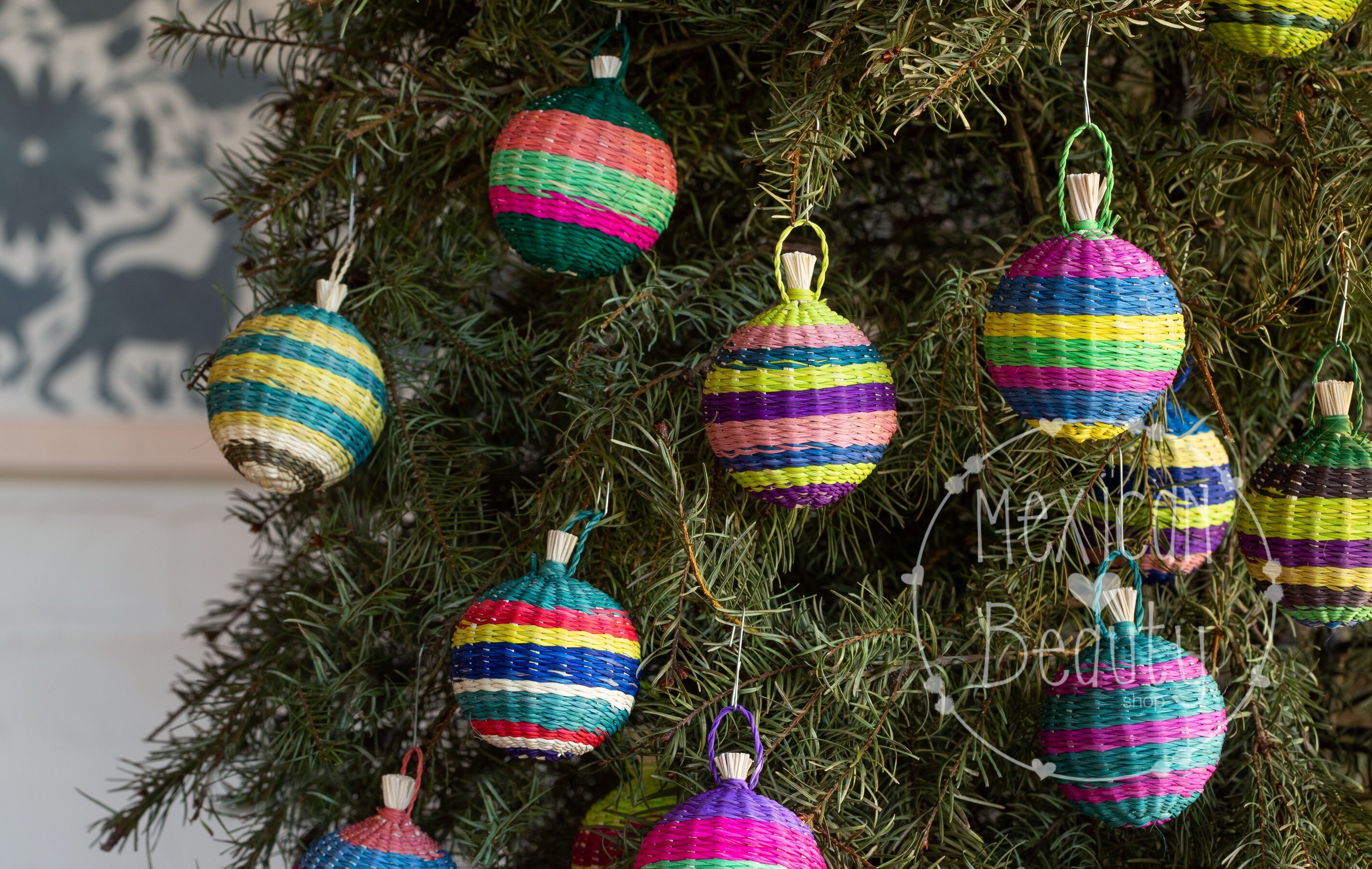 Colorful Mexican Christmas Ornaments Palm Colorful Christmas - Etsy