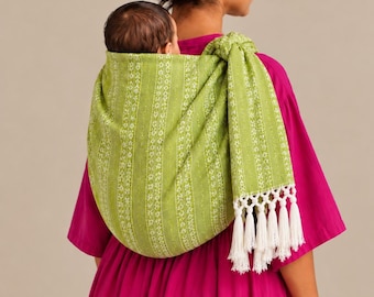 Rebozo en coton tissé au métier à tisser, rite traditionnel mexicain de naissance et d'accouchement