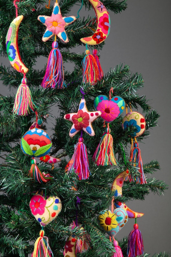 Pink Tiny Christmas Ornaments In Assorted Styles Set of 50 Pcs