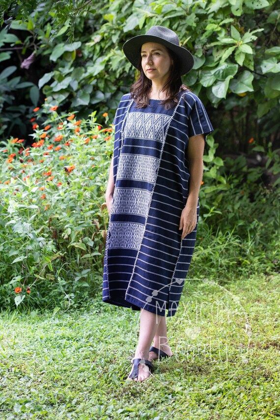 Navy and White Mexican Dress 