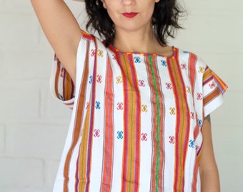 Hand Loomed Mexican Huipil Blouse form Chiapas Highland -made-to-order size M