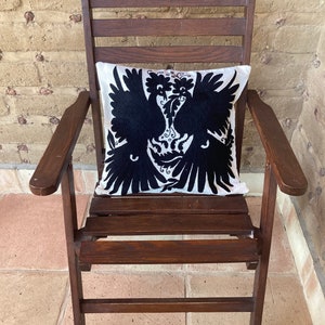 green, Otomi Pillow Cover, Hand embroidered Pillow Cover, Tenango Sham Embroidery, Mexican Home Decor, Patio Decor