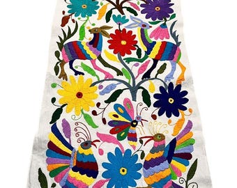 手刺繍のオトミテーブルランナー：メキシコの民芸品の装飾 - Etsy 日本