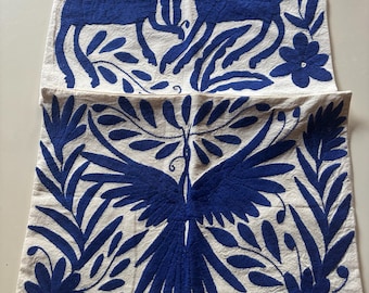 Embroidered Otomi Lumbar Pillow Cover: Mexican Home Decor