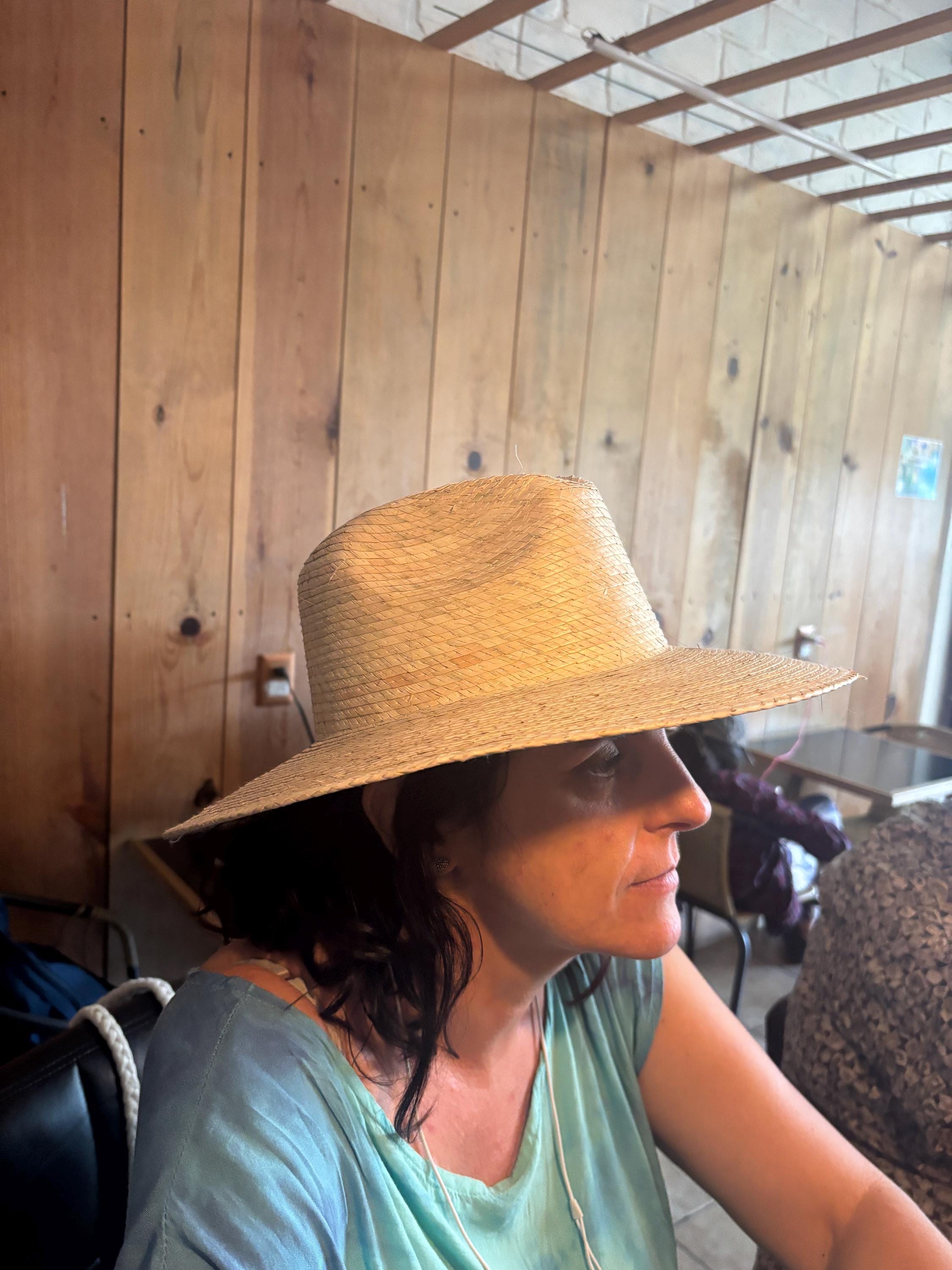 Handwoven Palm Straw Hat from Chilapa Guerrero– Mexican Artisan Sun Hat – Wide Brim Summer Hat – Unisex Boho Accessory. Free hat strap!