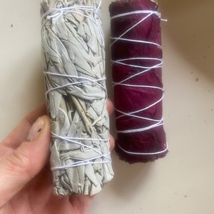 Sacred Sage Smudge Bundle: Cleansing Rituals with Lavender, Rose, or Cinnamon