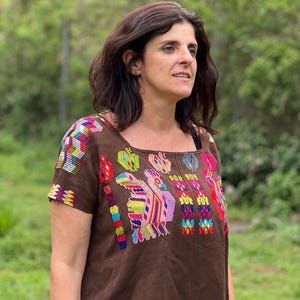 Vintage Handwoven Guatemalan Huipil Blouse: Recycled Maya Textile