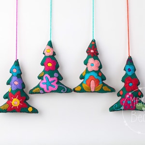 Handmade Mexican Embroidered Christmas Ornaments – Vibrant Decor for a Festive Holiday!