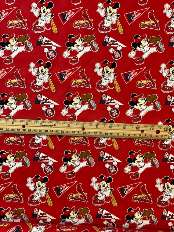 St. Louis Cardinals Mickey Mouse Fabric 