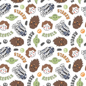 Star Wars Rebel White Fabric in various lengths