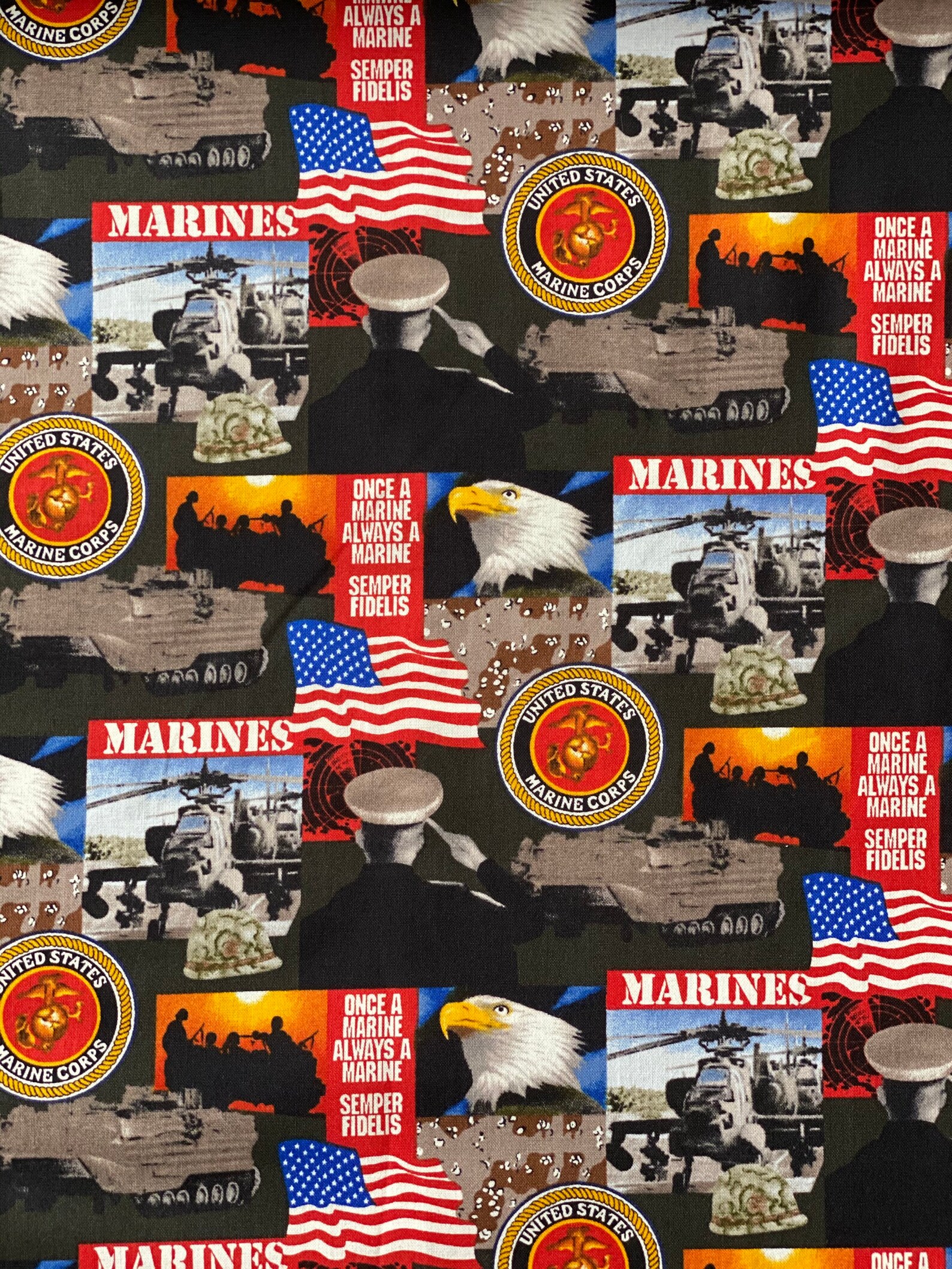 USMC Graphic Fabric USA Marines Fabric by the yard and other Etsy