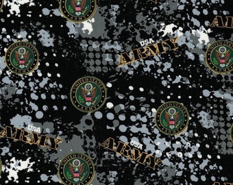 USA Army Black Camo Fabric