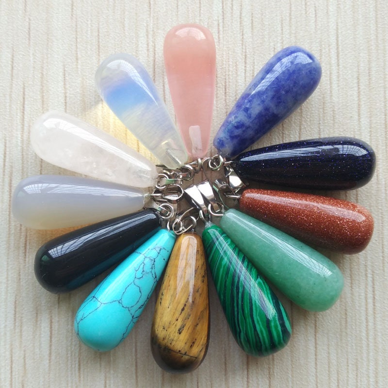 50pcs/lot wholesale assorted mixed natural stone water drop pendants Charms fit 50pcs/lot wholesale assorted mixed natural stone water drop pendants Charms fit