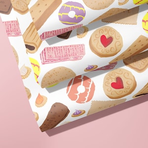 Nostalgic British Biscuits Wrapping Paper