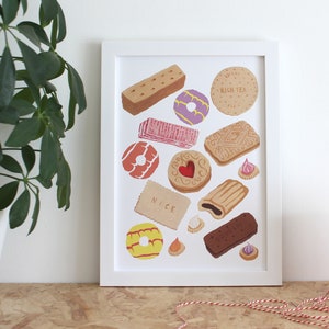 PRINTABLE - British Biscuits | Colourful Wall Art - Digital Download - PDF