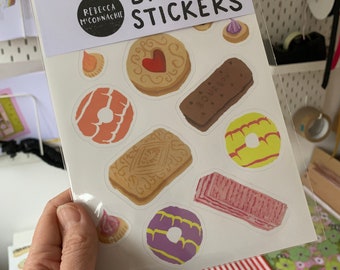 Nostalgic British Biscuits vinyl sticker sheet