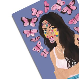 PRINTABLE - Olivia Rodrigo hand drawn illustration - A3 Wall Art - Teen room decor - Fan art poster - Digital Download - PDF