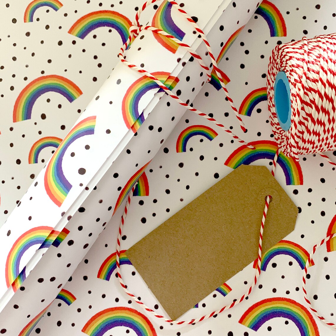Rainbow Wrapping Paper Colourful Rainbows Spotty Gift Wrap Etsy