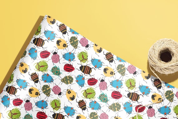 Bugs Wrapping Paper, Beetle Gift Wrap Set, Insect Wrapping Paper - Etsy UK