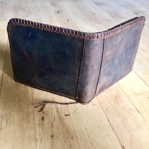 100% hecho a mano, EE.UU., cuero, cartera, diseño de costura de libro personalizado, regalo de boda, regalo de padrino, regalo de aniversario