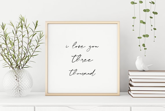 Avengers Endgame - &quot;I Love You 3000&quot; Box Print | Wall Decor | Gift Ideas | Typography | Best Christmas Gifts | For him | For her