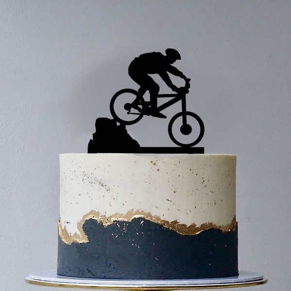 Cake Topper Bike LAser Cut File, PDF Dwg Dxf, Mountain Bike Cake Topper, Digital File for Laser Cutting