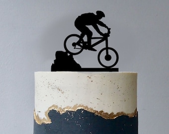 Bike Cake Topper Laser Cut File, PDF Dwg Dxf, Mountain Bike Cake Topper, Digital File for Laser Cutting
